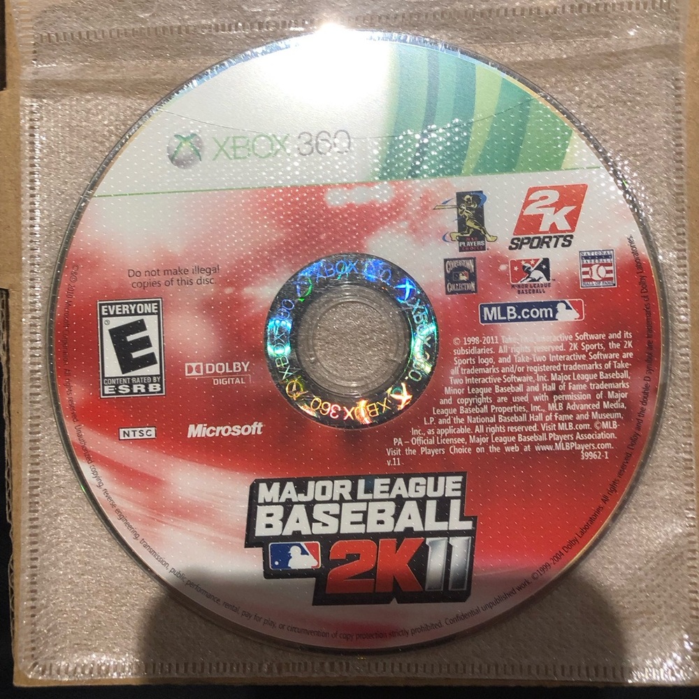 3/$40 Major League Baseball 2K11 - Xbox 360 Disc Only